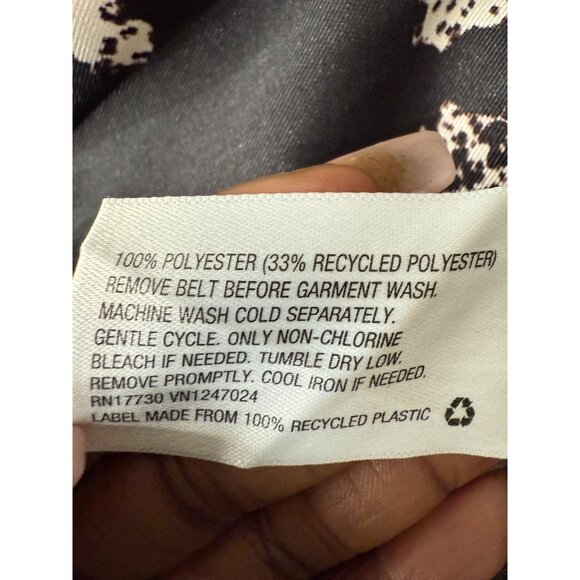 Alexis Black & Cream Abstract Print Tiered Long Sleeve Dress M - Picture 6 of 9